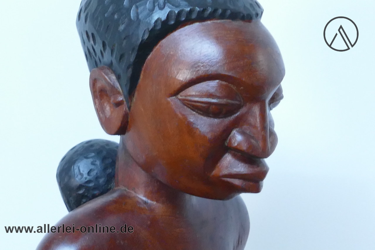 Vintage Afrikanische Holzskulptur | Mutter mit Kind auf dem Rücken 78 cm | Afrikanische Stammeskunst Handarbeit Vintage Afrikanische Holzskulptur | Mutter mit Kind auf dem Rücken 78 cm | Afrikanische Stammeskunst Handarbeit