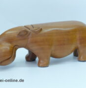Nilpferd / Flußpferd Hippo | Holzfigur | Handgeschnitzte Holzskulptur | Suarholz (asiatische Eiche) oder Olivenholz