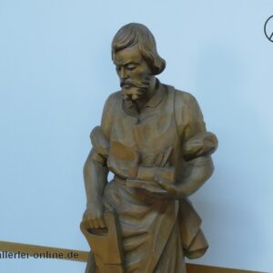 Heiliger Josef Figur | 72 cm Zimmermann Schutzpatron Holzfigur mit Hobel und Säge