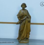Handgeschnitzte Heiliger Josef Figur | 52 cm Zimmermann Holzfigur mit Hobel und Säge