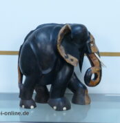 Ebenholz Elefant – 42 cm hoch – Handgeschnitzt - Massivholz 18,3 Kg