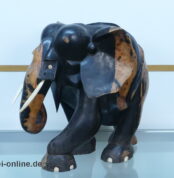 Repräsentativer XXL Ebenholz-Elefant – 42 cm hoch – Handgeschnitzt - Massivholz 18,3 Kg schwer