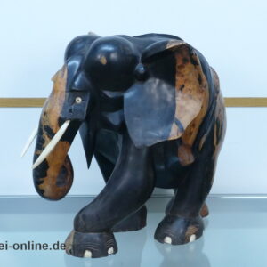 Repräsentativer XXL Ebenholz-Elefant – 42 cm hoch – Handgeschnitzt - Massivholz 18,3 Kg schwer