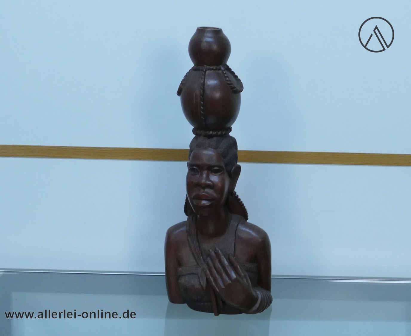 Afrikanische Wasserträgerin Holzfigur | Mutter mit Kind auf dem Rücken ,massiv Holz 48 cm | Afrikanische Volkskunst Handarbeit Afrikanische Wasserträgerin Holzfigur | Mutter mit Kind auf dem Rücken ,massiv Holz 48 cm | Afrikanische Volkskunst Handarbeit
