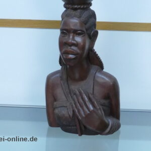 Afrikanische Holzfigur | Mutter mit Kind auf dem Rücken ,massiv Holz 48 cm | Afrikanische Volkskunst Handarbeit