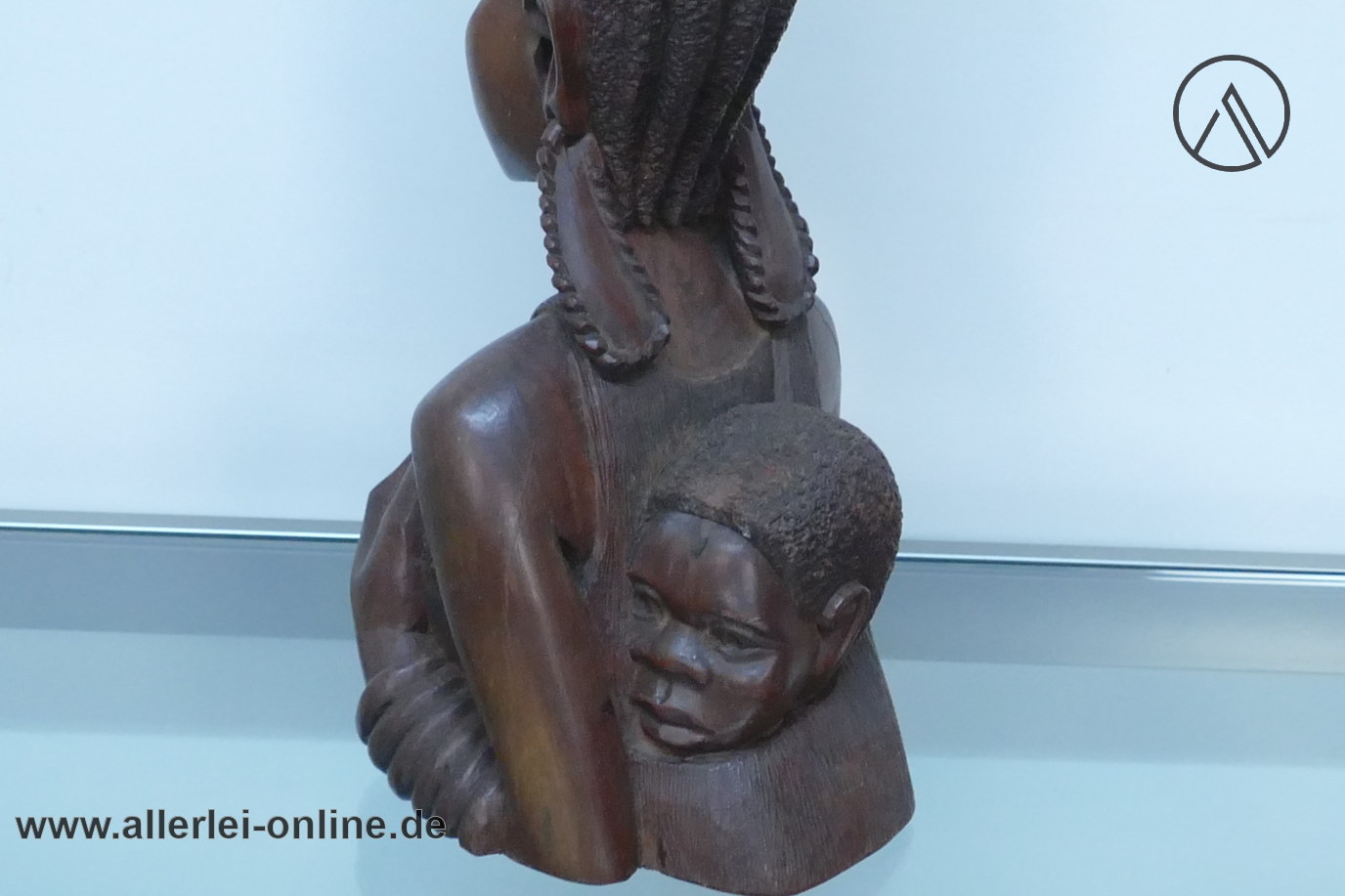 Afrikanische Edelholz Holzfigur | Mutter mit Kind auf dem Rücken Afrikanische Edelholz Holzfigur | Mutter mit Kind auf dem Rücken