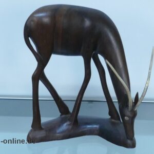 Antilope Holzfigur | Edelholz Gazelle ,massiv Holz Figur 26 cm | Afrikanische Volkskunst Handarbeit