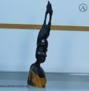 Afrikanische Kunst - Kopf Skulptur | Frauenfigur ,massiv Holz Figur 36 cm | Afrikanische Volkskunst Handarbeit
