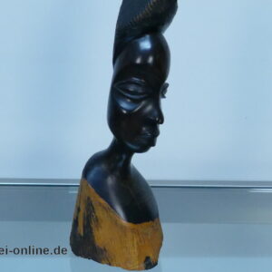 Afrikanische Kunst - Frauenkopf Skulptur | Frauenfigur ,massiv Holz Figur 36 cm | Afrikanische Volkskunst Handarbeit