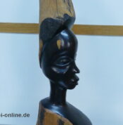 Afrikanische Kopf Skulptur | Frauenfigur ,massiv Holz Figur 38 cm | Afrikanische Volkskunst Handarbeit