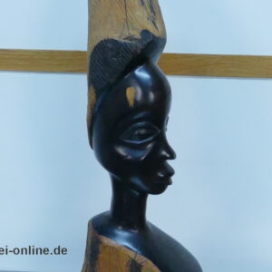 Afrikanische Kopf Skulptur | Frauenfigur ,massiv Holz Figur 38 cm | Afrikanische Volkskunst Handarbeit
