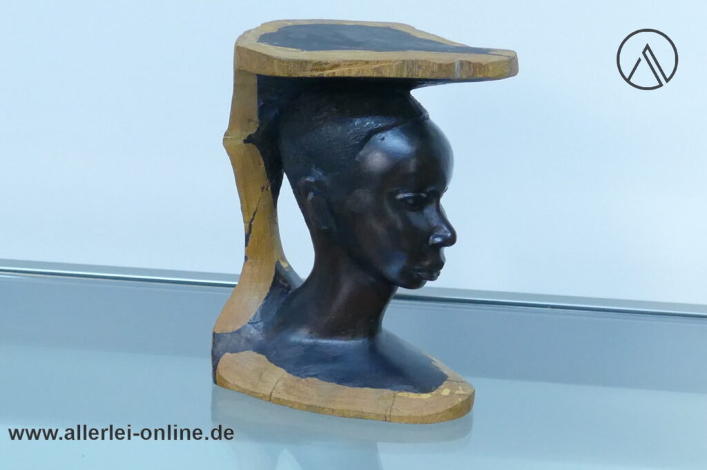 Afrikanische Kunst - Kopf Skulptur | Frauenfigur ,massiv Holz Figur | Afrikanische Volkskunst Handarbeit
