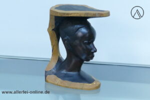 Afrikanische Kunst - Kopf Skulptur | Frauenfigur ,massiv Holz Figur | Afrikanische Volkskunst Handarbeit