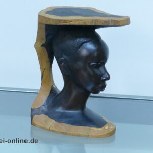 Afrikanische Kunst - Kopf Skulptur | Frauenfigur ,massiv Holz Figur | Afrikanische Volkskunst Handarbeit