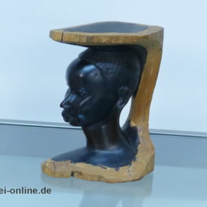 Afrikanische Kunst - Frauenkopf Skulptur | Frauenfigur ,massiv Holz Figur | Afrikanische Volkskunst