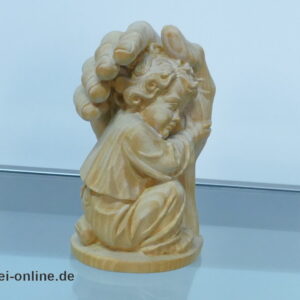 Hand Gottes - Schützende Hand mit Junge | 19 cm Holzfigur
