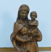 Maria mit Kind Holzfigur | Madonna mit Kind | Sakralstatue Holzskulptur