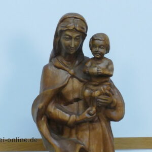Maria mit Kind Holzfigur | Madonna mit Kind | Sakralstatue Holzskulptur