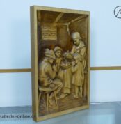 Michael Haimerl | Mutter umringt von Kindern | Handgeschnitztes Wand Holzrelief Holzbildhauer