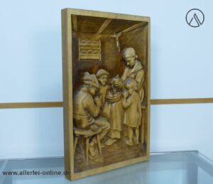 Michael Haimerl | Mutter umringt von Kindern | Handgeschnitztes Wand Holzrelief Holzbildhauer