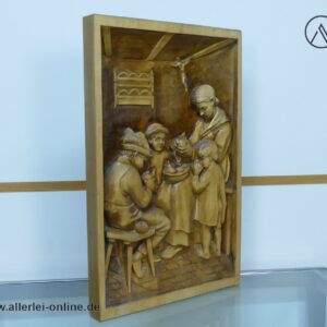 Michael Haimerl | Mutter umringt von Kindern | Handgeschnitztes Wand Holzrelief Holzbildhauer