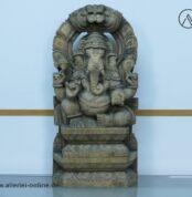 Elefantengott Holzfigur | Ganesha Herr der Weisheit und Beseitiger von Hindernissen | Geschnitzte Holzskulptur