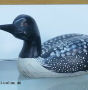 Seetaucher Wasservogel Holzfigur 60 cm | Handbemalte Dekorative Holzskulptur