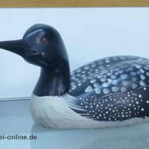 Seetaucher Wasservogel Holzfigur 60 cm | Handbemalte Dekorative Holzskulptur