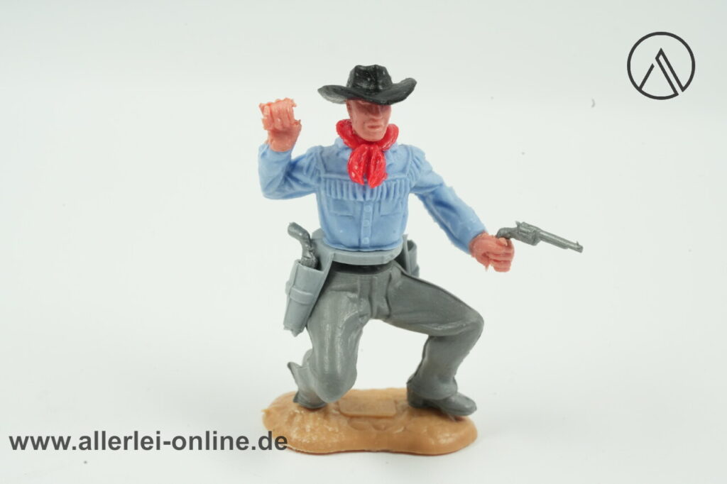 Timpo Toys | Cowboy ,hockend mit Pistolen | Vintage Timpo Toys Steckfigur