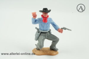 Timpo Toys | Cowboy ,hockend mit Pistolen | Vintage Timpo Toys Steckfigur