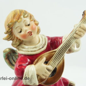 Goebel Porzellan Engel mit Mandoline | Kerzenhalter Figur HX 347