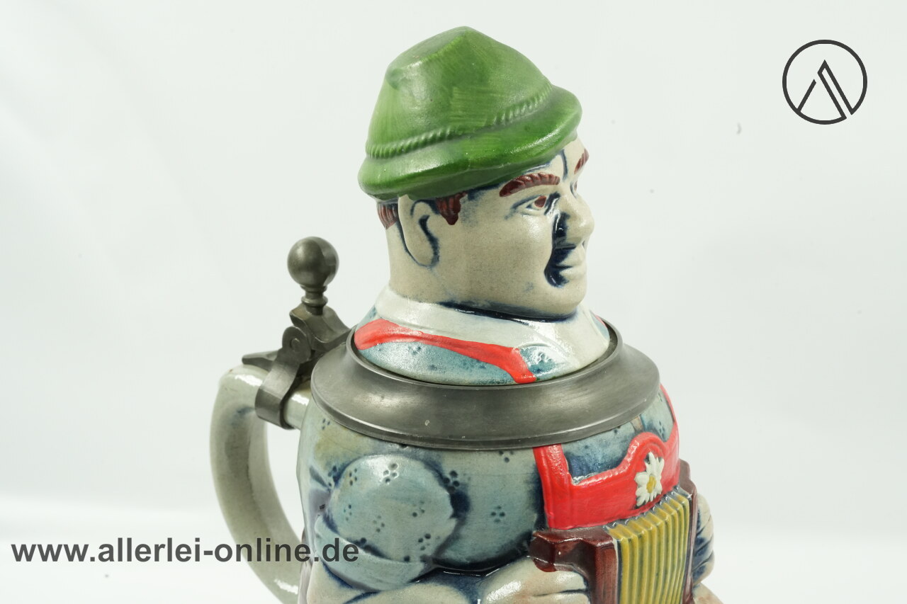 GERZIT Bayer Scherzkrug Figurenkrug | GERZ Deckelkrug | Vintage Bierkrug mit Zinndeckel GERZIT Bayer Scherzkrug Figurenkrug | GERZ Deckelkrug | Vintage Bierkrug mit Zinndeckel