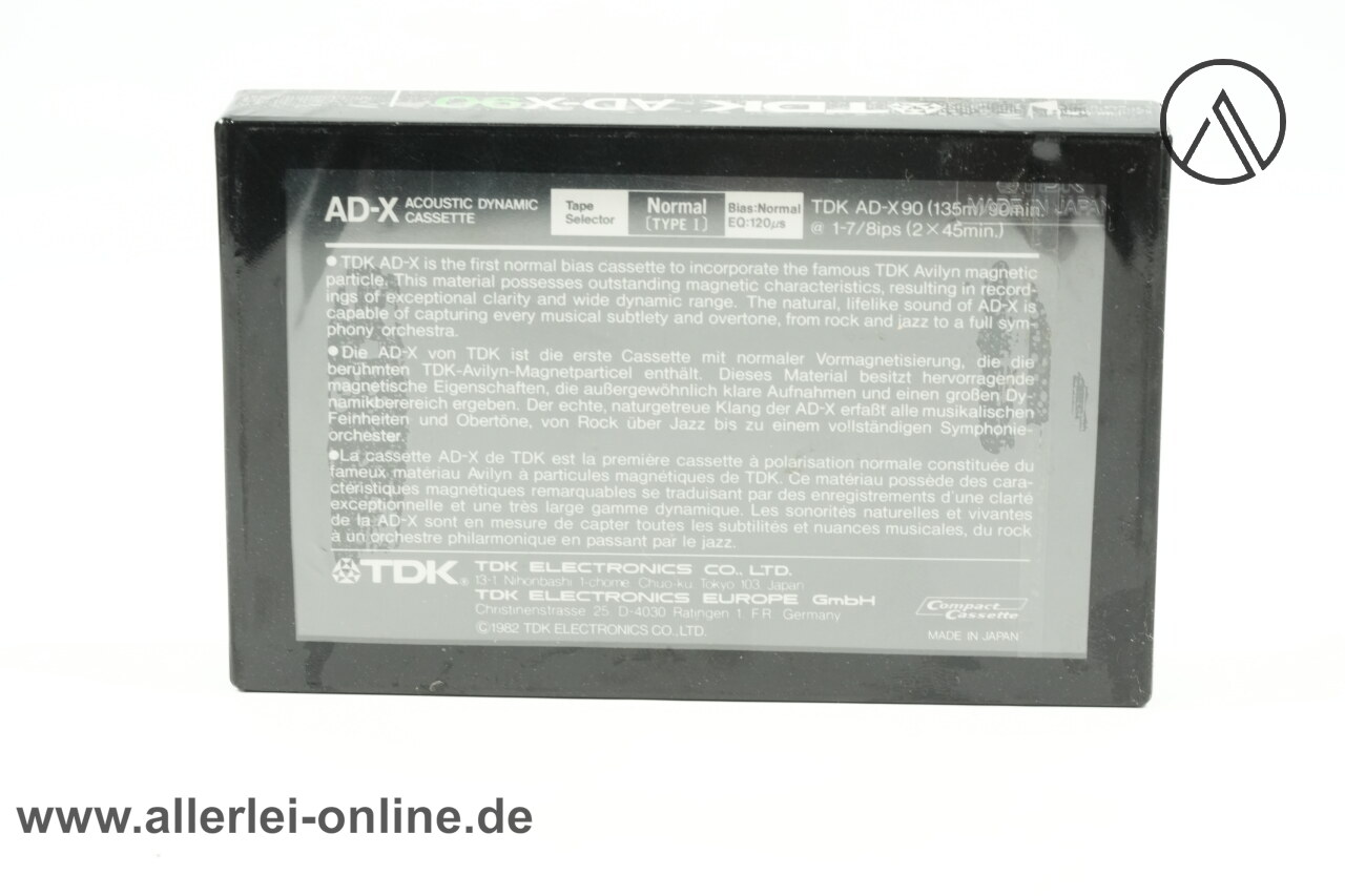 TDK AD-X90 Leerkassette | Vintage Audio Cassette | Normal Position TDK AD-X90 Leerkassette | Vintage Audio Cassette | Normal Position