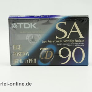 TDK SA 90 Leerkassette | Audio-Kassette | Typ II / High Position | NEU/OVP