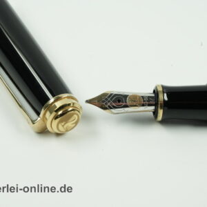 Pelikan Souverän M600 Füllhalter | Kolbenfüller 14K/585 Goldfeder "M"|  schwarz-grün gestreift