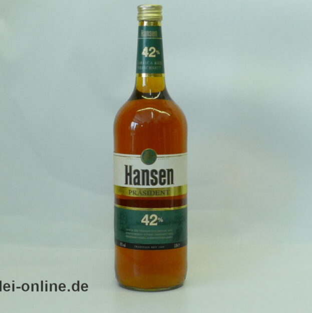 Hansen Präsident Jamaica Rum | 42% vol. - 1,0 Liter Flasche - Berentzen Brennereien