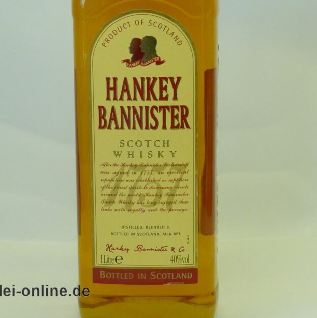 Vintage HANKEY BANNISTER Scotch Whisky | Alte Abfüllung 1,0 Lit. - 40% Vol.