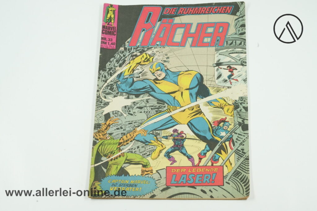 Die Ruhmreichen Rächer Heft Nr.33 | Der Lebende LASER! | CAPTAIN MARVEL so Sterben Verraäter | Vintage Condor Marvel Verlag Comic