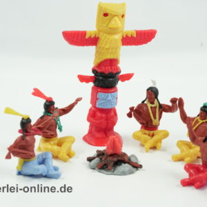 Timpo Toys | Lagerfeuerszene mit fünf Indianern | Vintage Timpo Toys Steckfigur 1