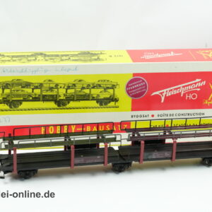 Fleischmann H0 | Fleischmann 1472 B Doppelstock-Autotransportwagen ,unbeladen | 3-Achsiger Bausatz Metall Güterwagen