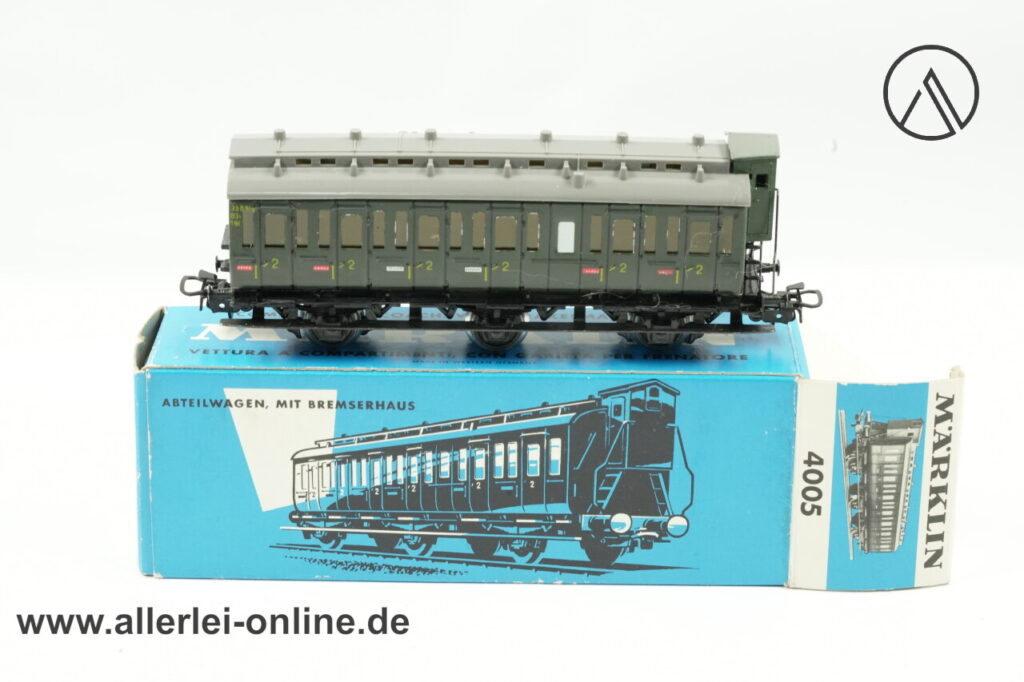 Märklin H0 | Märklin 4005 Abteilwagen 330Stg mit Bremserhaus | 3-Achsiger 2. Klasse Personenwagen