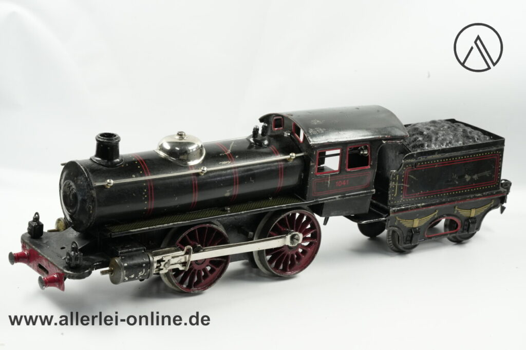 Märklin Spur 1 | Märklin 1041 Dampflok mit Kohletender 18601 | Blech Uhrwerk-Dampflokomotive 1041 | Vorkriegszeit Blechspielzeug