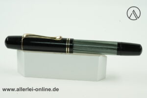 Pelikan 100N Günther Wagner Füller | Pelikan Kolbenfüller - Grün/Grau marmoriert mit 14K/585 Goldfeder "M"
