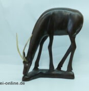 Antilope Holzfigur | Edelholz Gazelle ,massiv Holz Figur 27 cm | Afrikanische Volkskunst Handarbeit