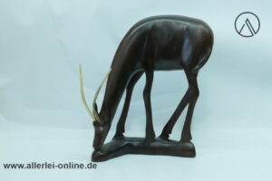 Antilope Holzfigur | Edelholz Gazelle ,massiv Holz Figur 27 cm | Afrikanische Volkskunst Handarbeit