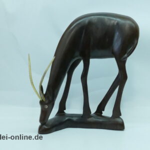 Antilope Holzfigur | Edelholz Gazelle ,massiv Holz Figur 27 cm | Afrikanische Volkskunst Handarbeit