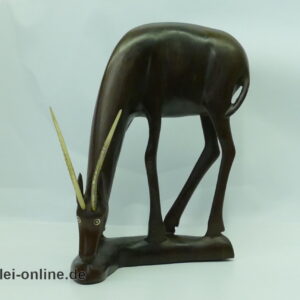 Antilope Holzfigur | Edelholz Gazelle ,massiv Holz Figur 27 cm | Afrikanische Volkskunst Handarbeit 1