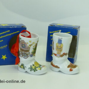Esachenbach Porzellan | 2Stk. Weihnachts Stiefel | Limitierte Jahresedition | Vintage Porzellan