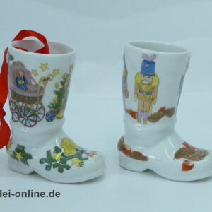Esachenbach Porzellan | 2Stk. Weihnachts Stiefel | Limitierte Jahresedition | Vintage Porzellan 1