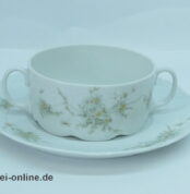 Rosenthal Classic Rose | Porzellan Suppentasse mit Unterteller | Monbijou Grüne Ranke